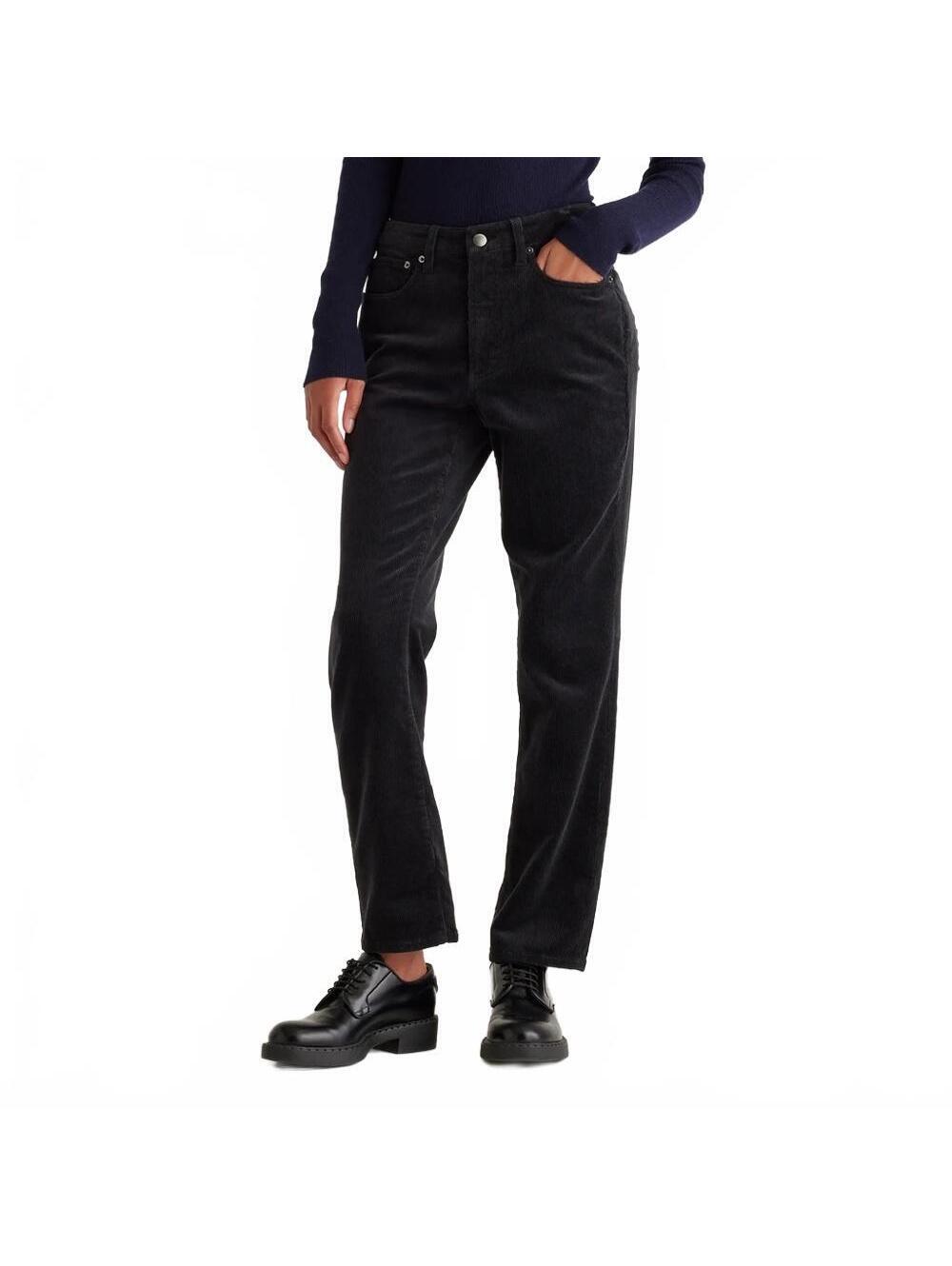 Quince Stretch Corduroy Straight Leg Pants Organic Cotton Black Women's Size 10